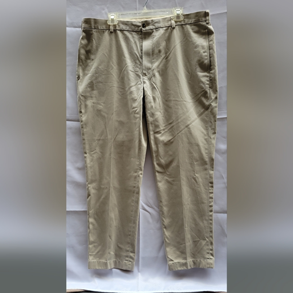 Brooks Brothers Clark Advantage Chino Pants W40 L30 Flat Front Khaki Cotton